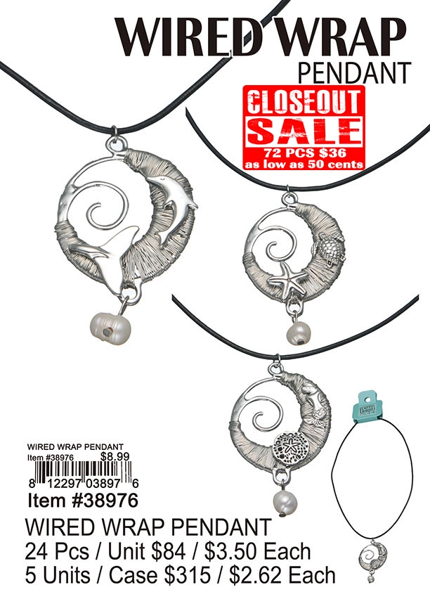 Wired Wrap Pendant - Closeout 72 Pcs.